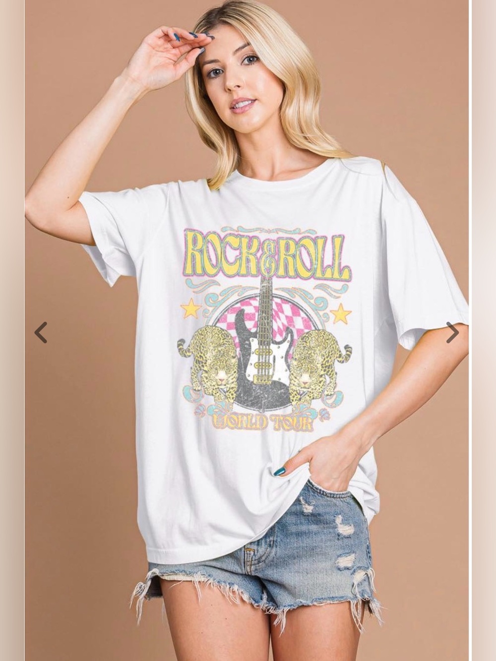 Vintage Rock & Roll Graphic Tee - White